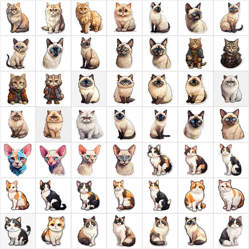 3d cat stickers