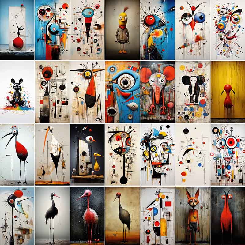 abstract animal images, abstract lion pictures, abstract horse oil painting