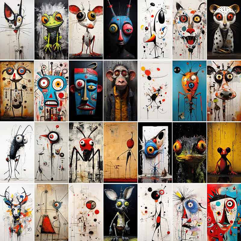 abstract animal pictures, abstract dog prints, abstract lion black and white