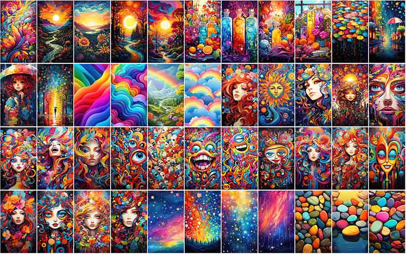 Collage of Colorful Wallpaper Bundle- 10