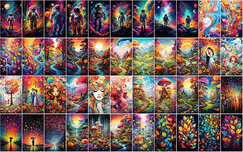 Collage of Colorful Wallpaper Bundle- 12