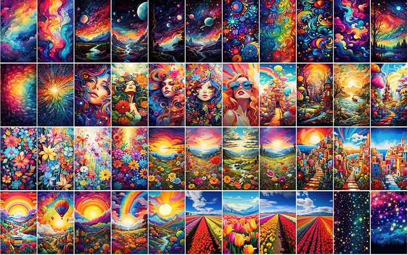 Collage of Colorful Wallpaper Bundle- 13