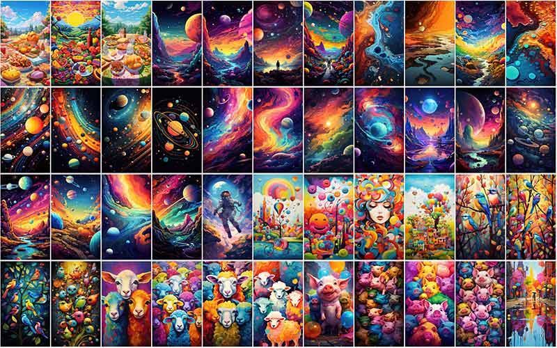 Collage of Colorful Wallpaper Bundle- 9