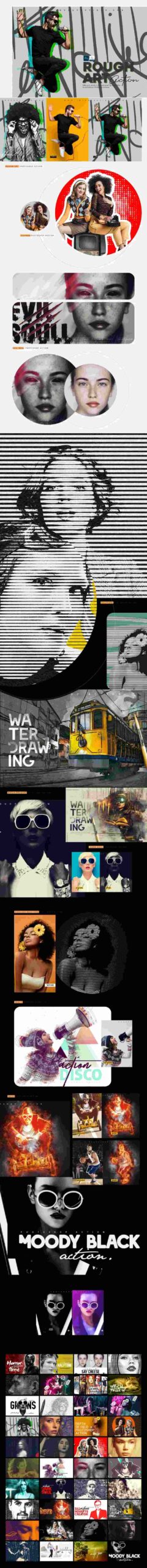 Photoshop action template collage