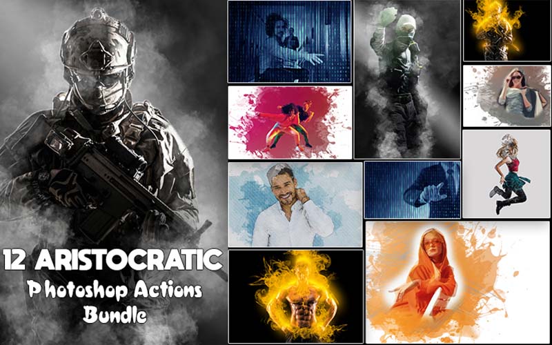 12 Aristocratic photoshop actions bundle