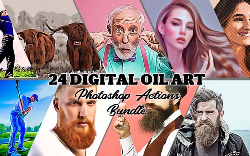 oil action photoshop, oil painting photoshop action