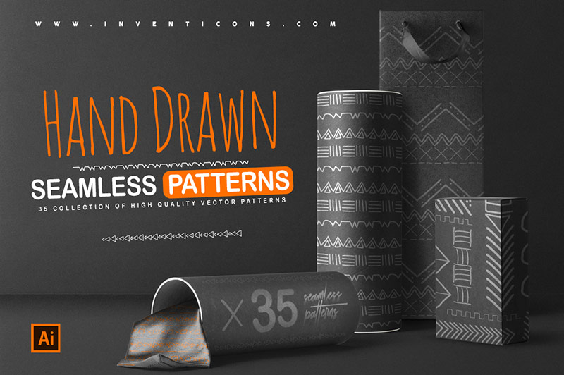 hand drawn floral border, hand drawn seamless patterns