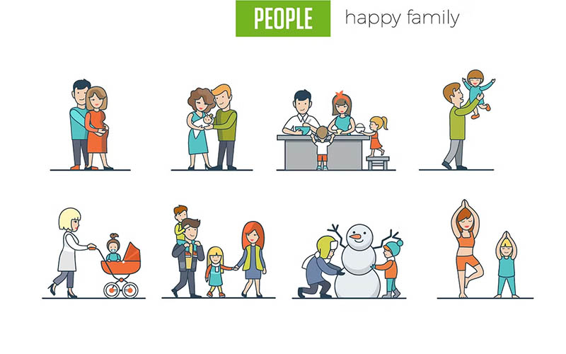Happy family vector