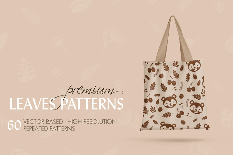 flower and leaves pattern, leaves seamless pattern, leaves pattern