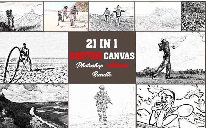 sketch psd, creative photoshop actions