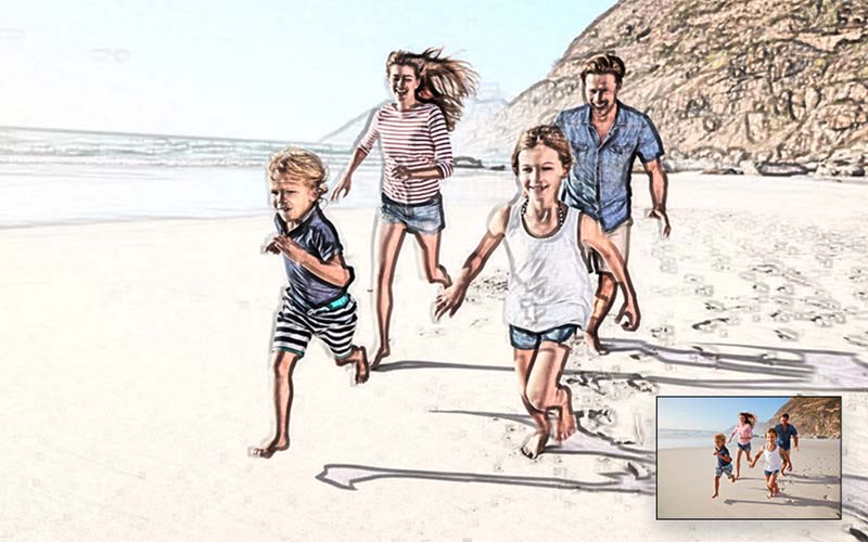 sketch canvas photoshop action