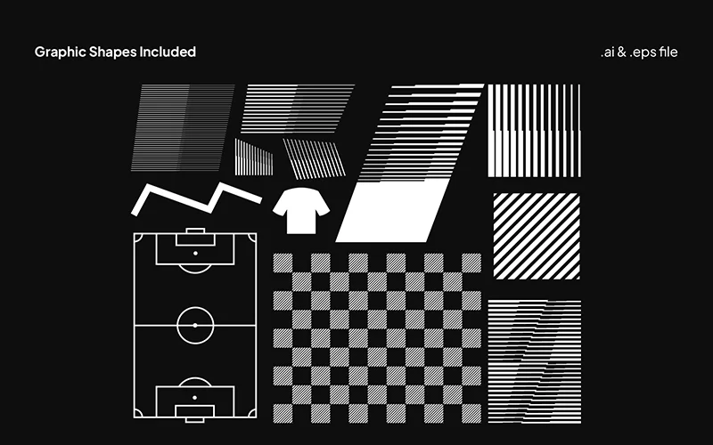 Graphic Shapes included in the football instagram post templates