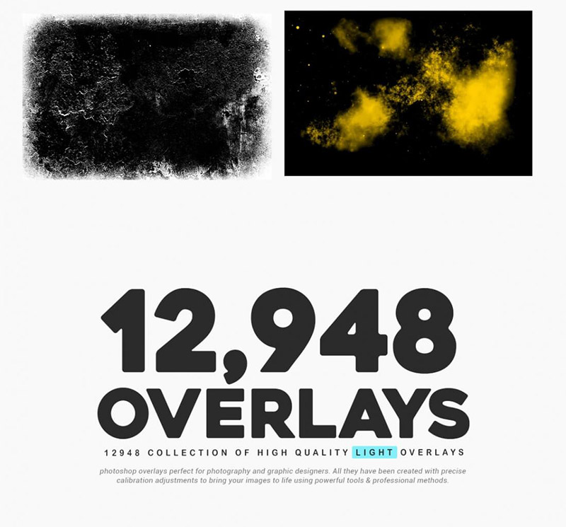 12,948 Photoshop Overlays