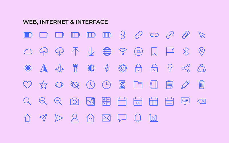 Web Line Icon, Internet Line Icon And Interface Line Icon