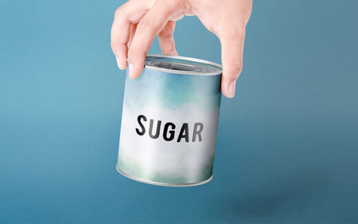 simple background on a sugar can - mockup