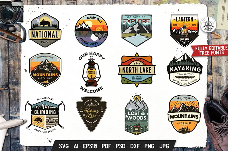 retro camp badges part 1 previews