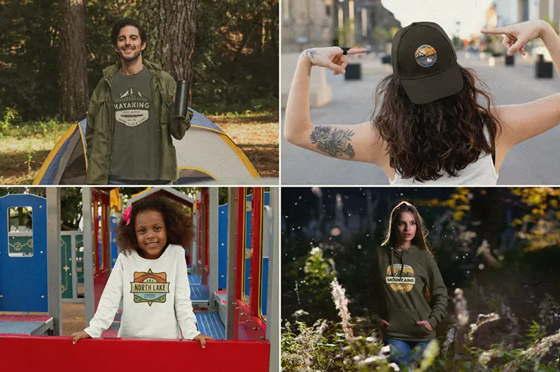 retro camp badges part 1 mockups