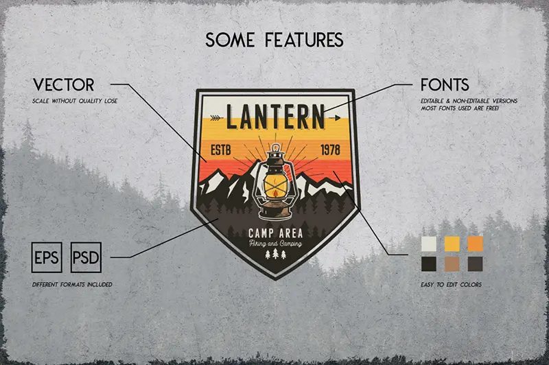 retro camp badges part 1 features