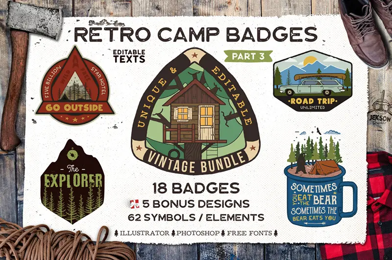 retro camp badges part 3 feature image