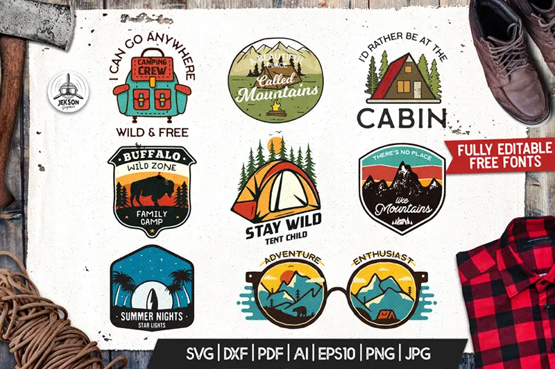 retro camp badges part 4 previews