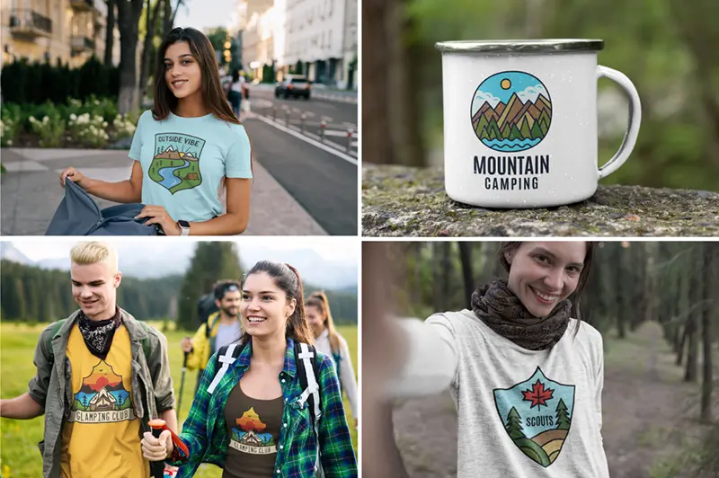 Retro camp badges and patches 