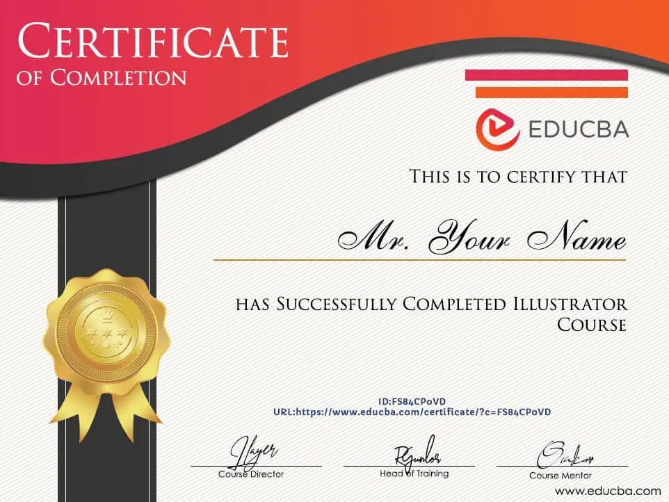 Adobe Illustrator Course Series Completion Certificate preview