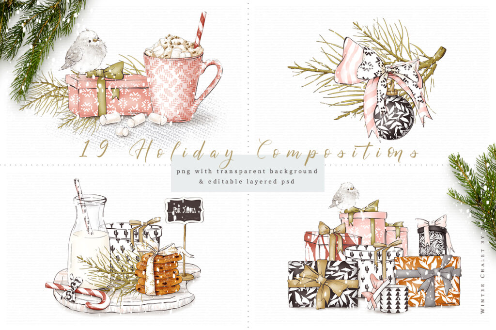 Holiday Floral graphics preview