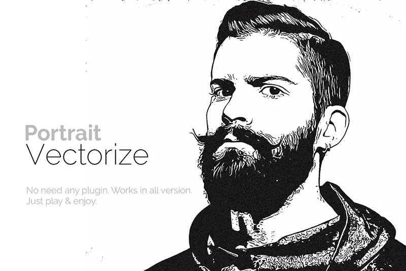 Portrait Vectorize Photo Effect