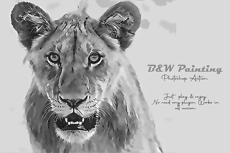 B & W Painting Photoshop Action