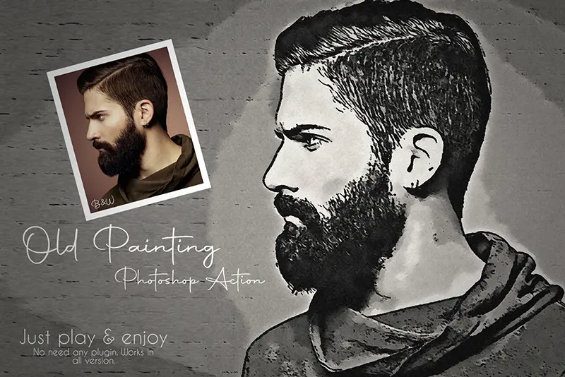 B&W Old Painting Effect