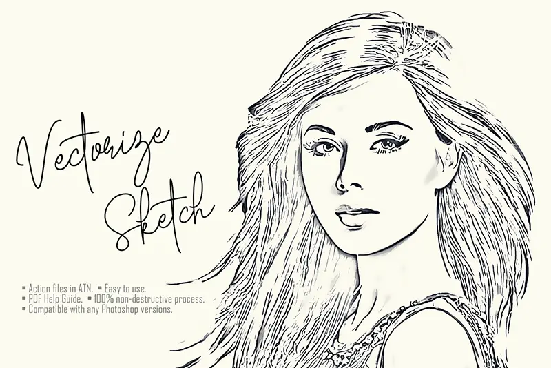 Vectorize Pencil Sketch Photo Effect