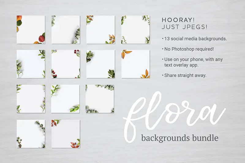 features of the flora backgrounds bundle