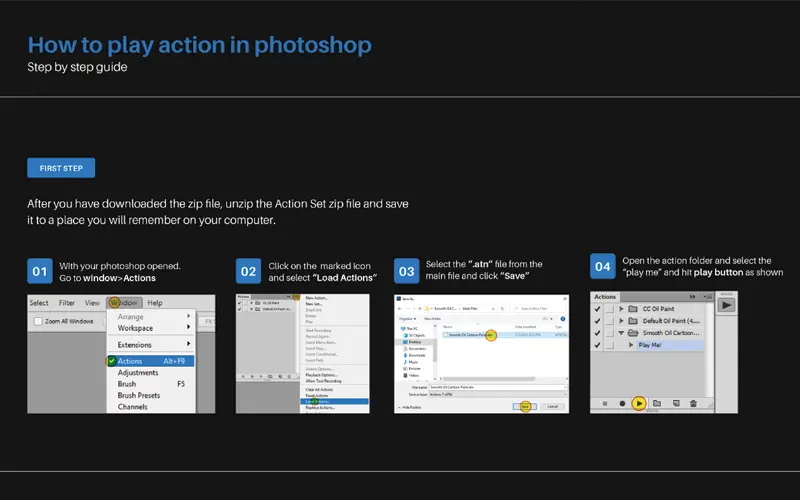 How To Use These Vector Sketch Photoshop Actions: