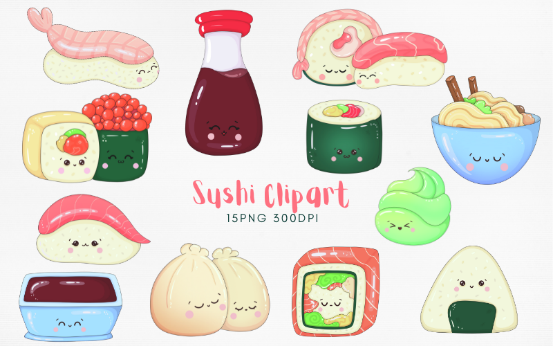 Sweet Sushi Clipart Image Preview