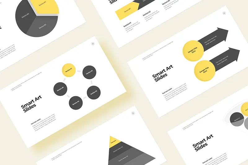 A Preview Of Smart Art Slides Of A Business