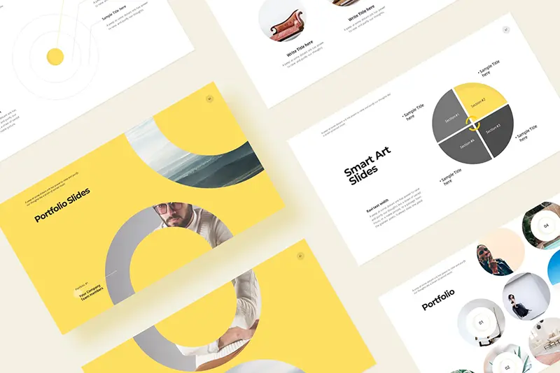 A Preview Of Portfolio Slides Template Included In The Bundle