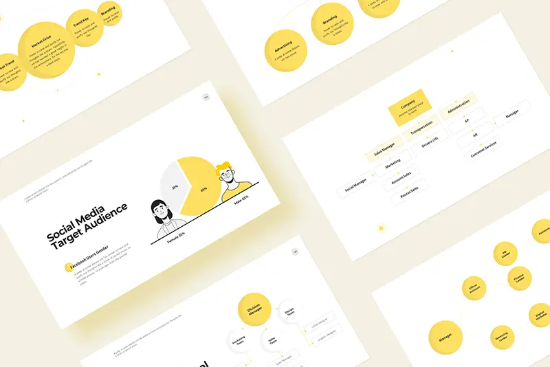 A Preview Of Slides Showcasing The Social Media Target Audience Of A Business