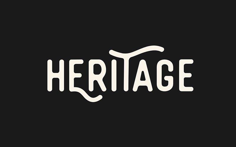 Heritage Display Font Preview 9 Heritage Font Displayed With the Word 'Heritage'