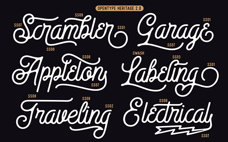 Heritage Display Font Preview 2 OTF Heritage 2.0