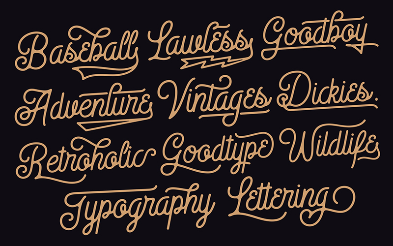 Heritage Display Font Preview 3 Words written using Heritage Fonts
