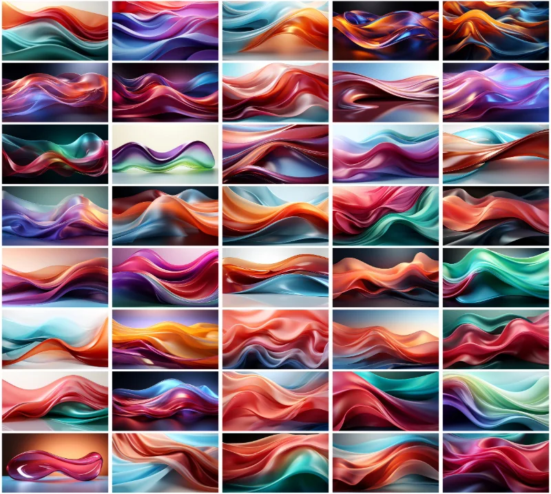 A collage of horizontal abstract included in the bundle