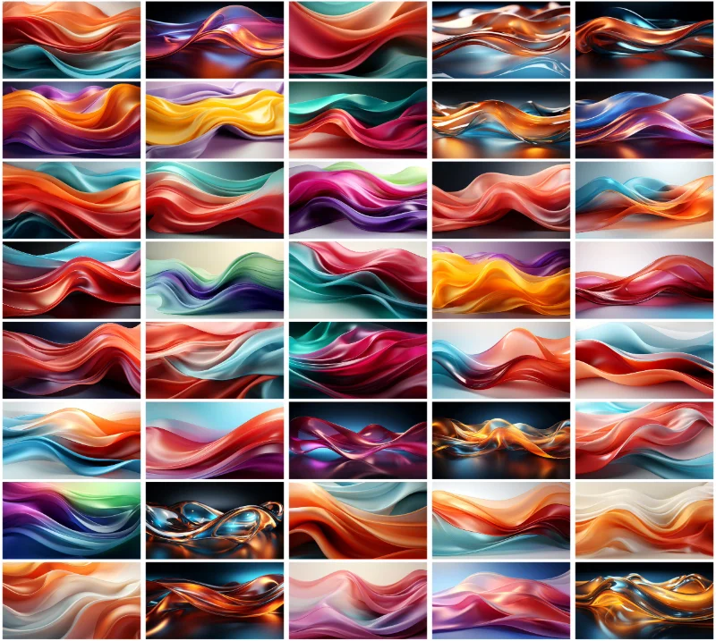 A collage of horizontal background images included in the bundle
