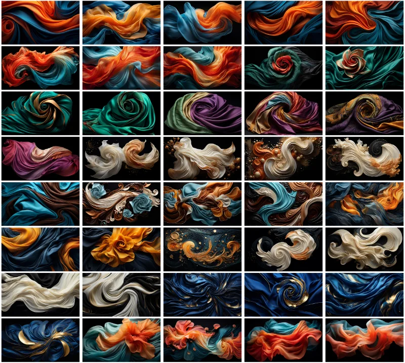 A collage of horizontal backgrounds included in the bundle