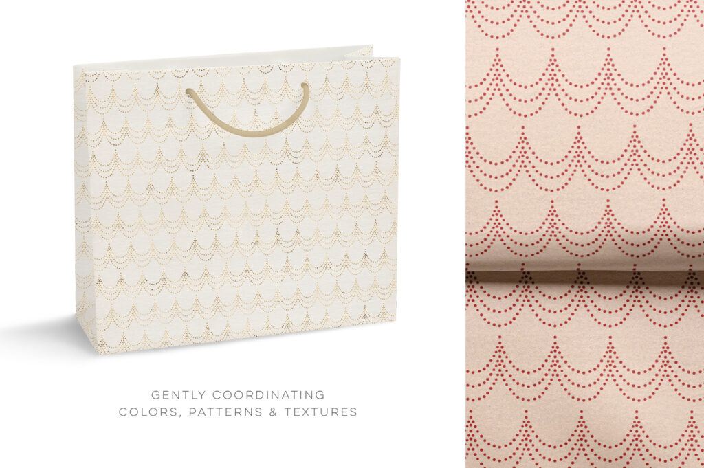 Golden Winter Graphics On A White Handbag Golden Holiday Graphics Printed On A White Handbag