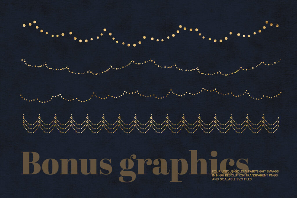 Preview Image Of Golden Bonus Graphics Bonus Golden Fairy Graphics In The Holiday Patterns Bundle