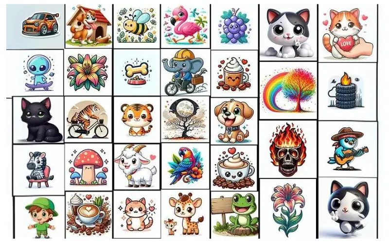 panda illustration cute, polar bear illustration cute, spider illustration cute, tiger illustration cute