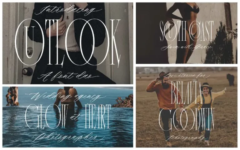 A collage of the previews of the way outlook typeface