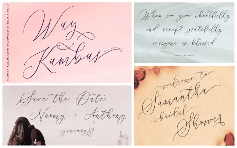 A collage of the previews of the way kambas typeface