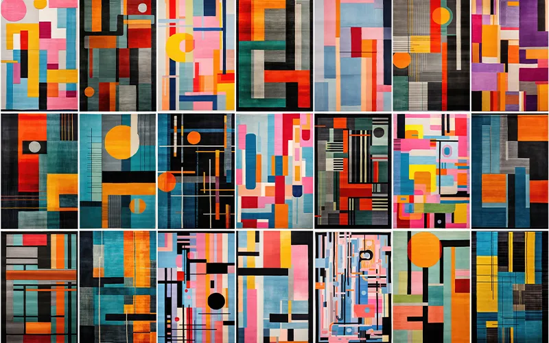 A preview of abstract backgrounds included in the bundle.