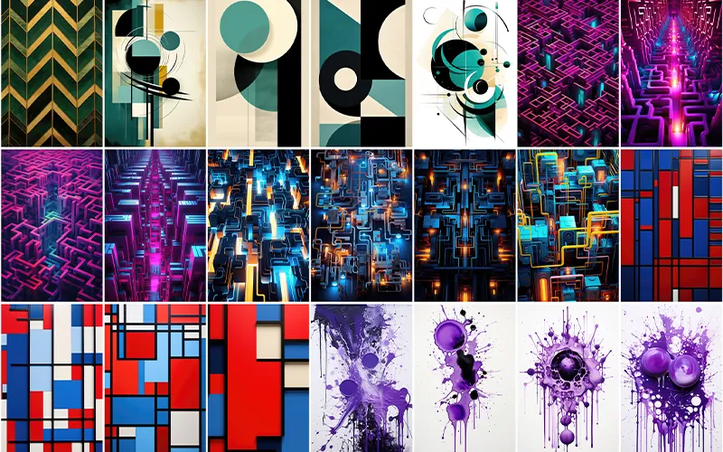 Preview image of abstract backgrounds included in the bundle.